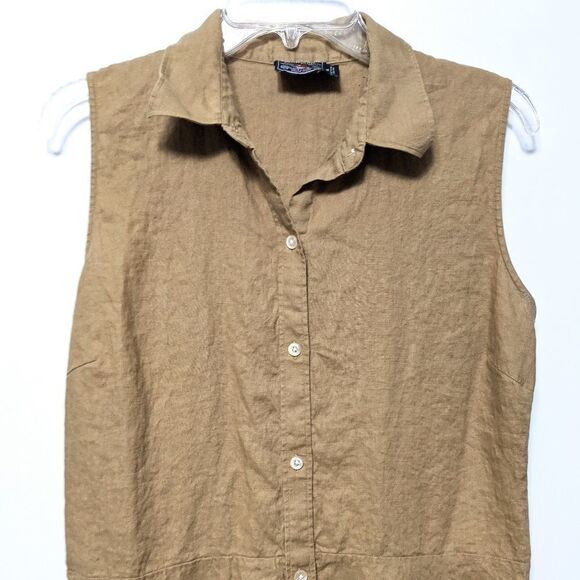 AMERICAN LIVING 100% Linen Button Midi Dress 14 - Picture 2 of 7